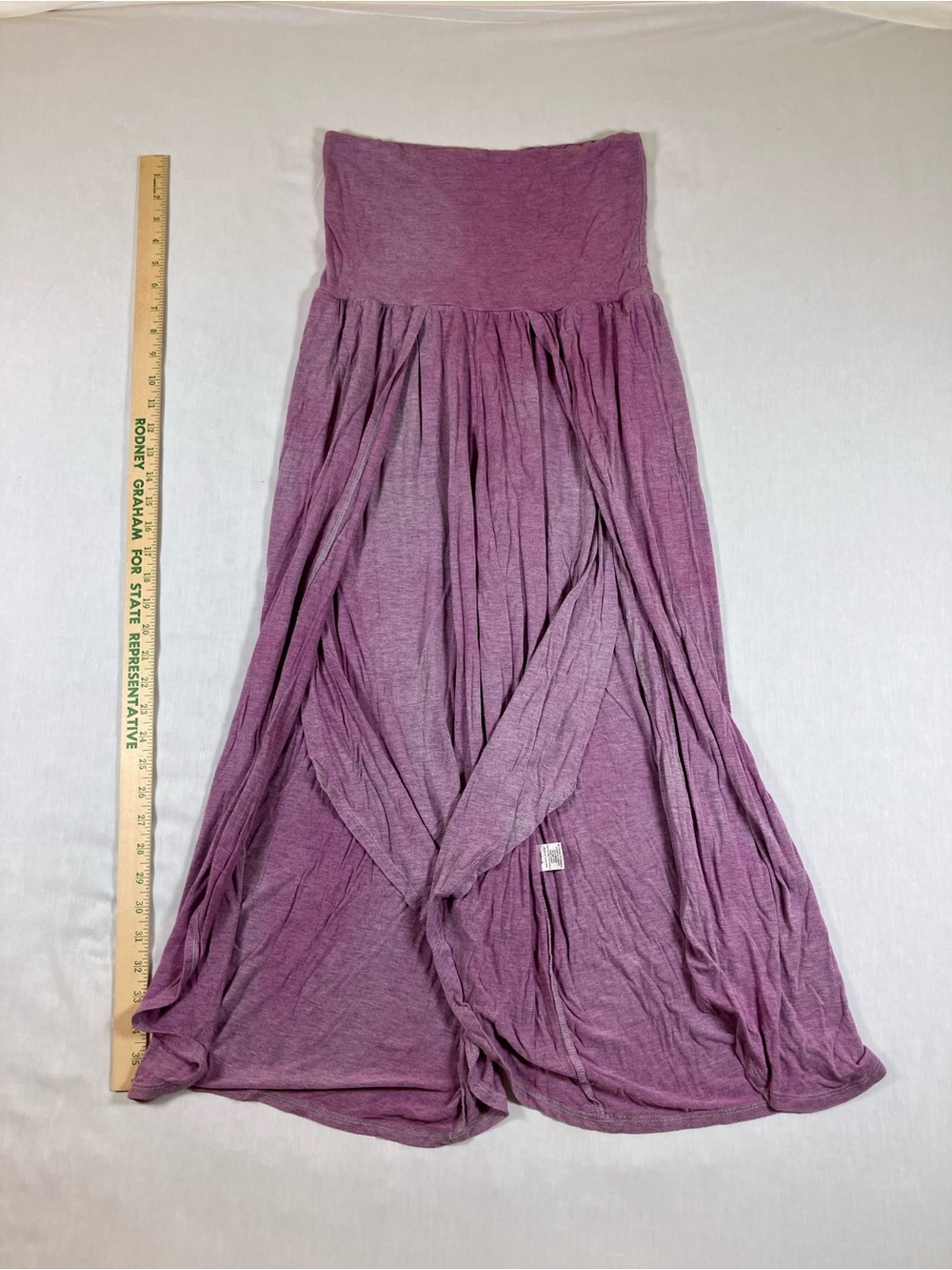 Women's Purple Fold-Over Waist Maxi Palazzo Pants